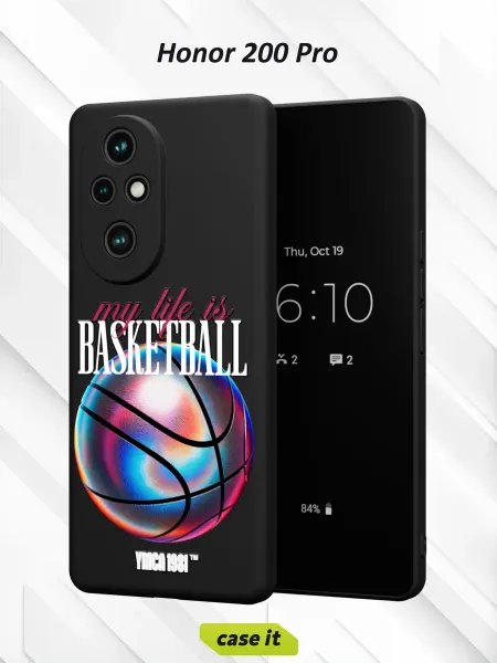 Case it Чехол на Honor 200 pro с принтом Баскетбол