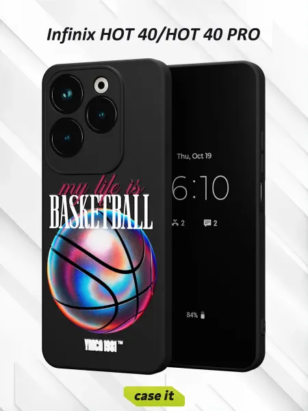 Case it Чехол на Infinix HOT 40 и HOT 40 PRO с принтом Баскетбол