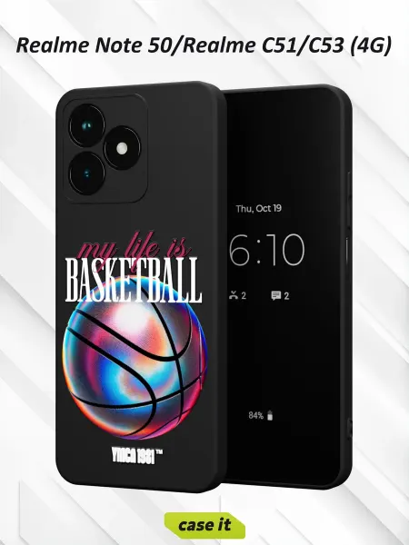 Case it Чехол на Realme Note 50 Realme C51 Realme C53 4G Баскетбол