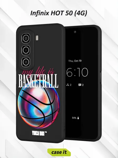 Case it Чехол на Infinix HOT 50 4G с принтом Баскетбол