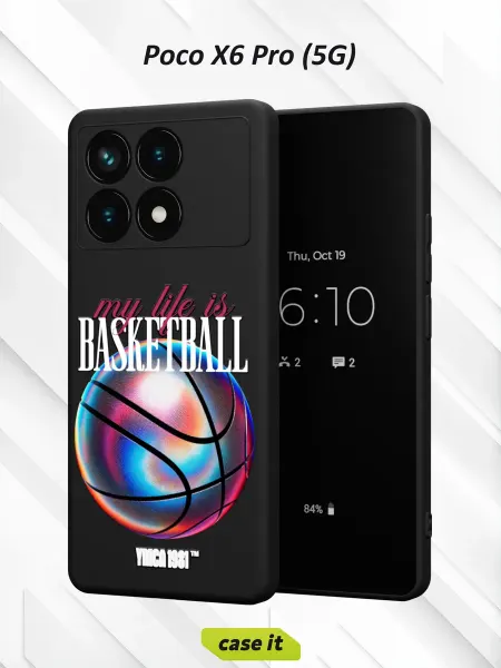 Case it Чехол на Poco X6 Pro 5G с принтом Баскетбол