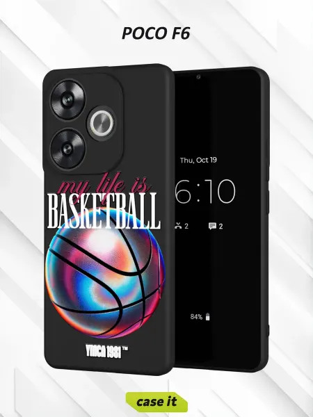 Case it Чехол на Poco F6 с принтом Баскетбол