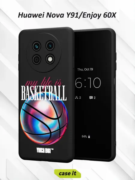 Case it Чехол на Huawei Nova Y91 с принтом Баскетбол