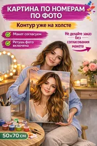 Картина по номерам по фото 50х70 см. на подрамнике. Раскраска по номерам по фотографии.