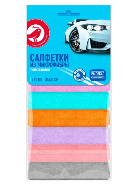 Салфетка для автомобиля АШАН Красная птица из микрофибры