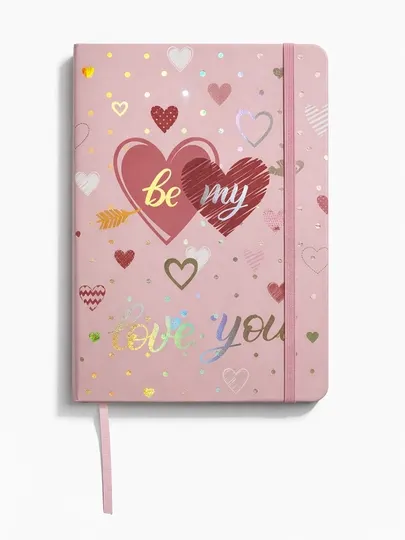 Блокнот Love You с резинкой, в клетку, 96 л., 508-069